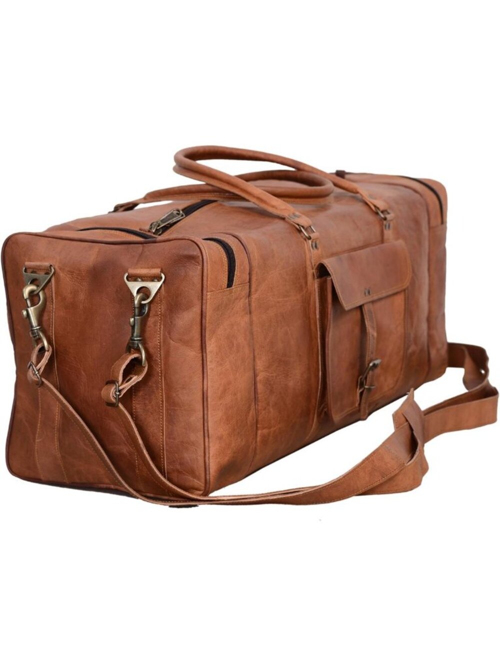 28-Inch Leather Duffel Bag - Large Travel Gym Sports Overnight Weekender Tote